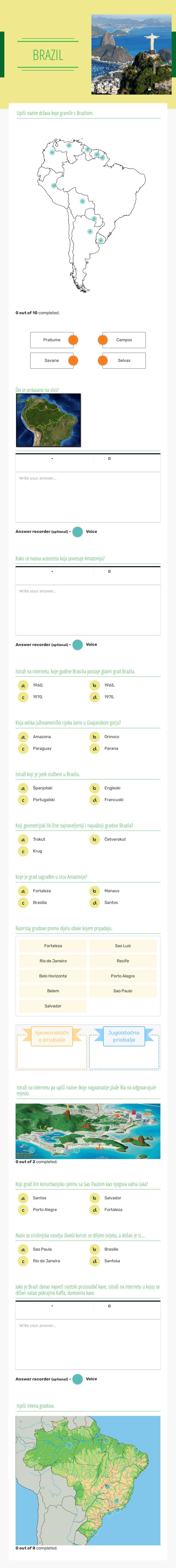 BRAZIL worksheet preview image