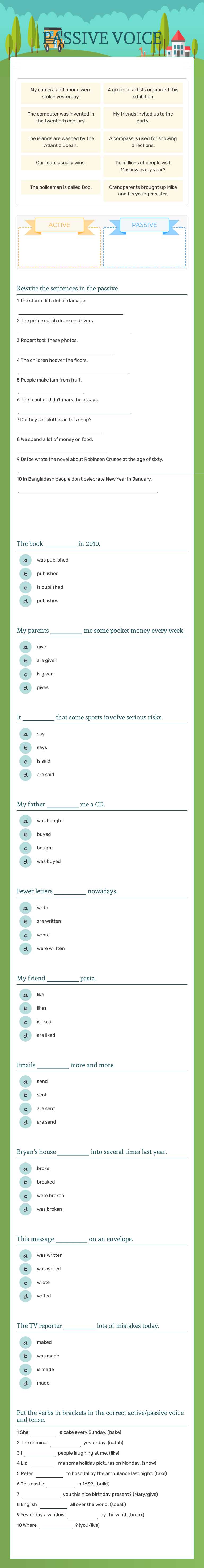 PASSIVE VOICE worksheet preview image