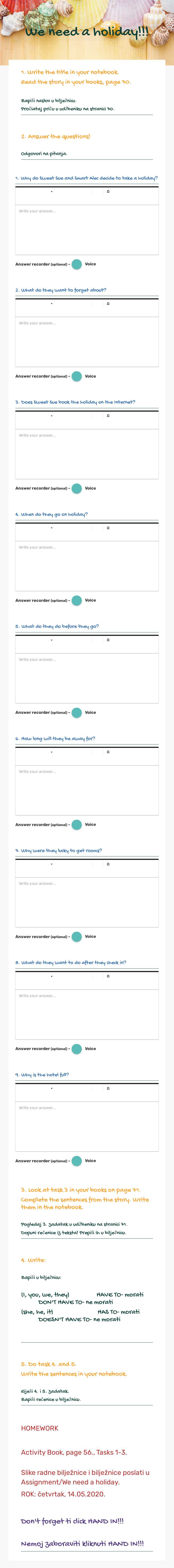 We need a holiday!!! worksheet preview image