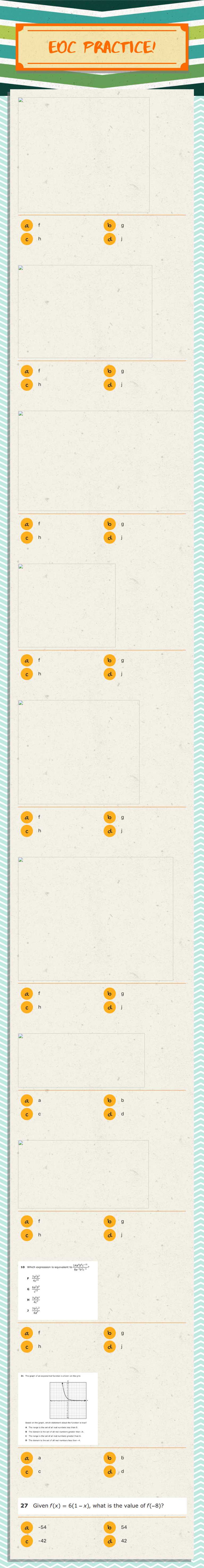 EOC Practice! worksheet preview image