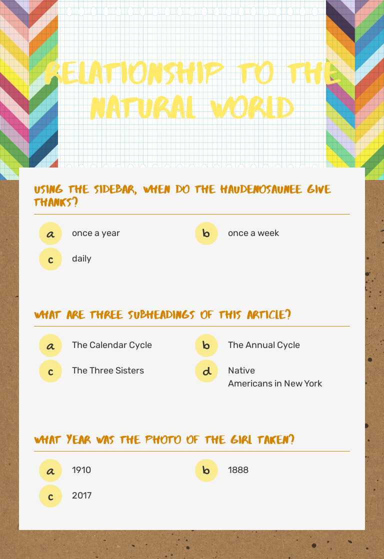 Relationship to the Natural World worksheet preview image