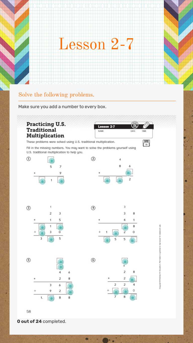 Lesson 2-7 worksheet preview image