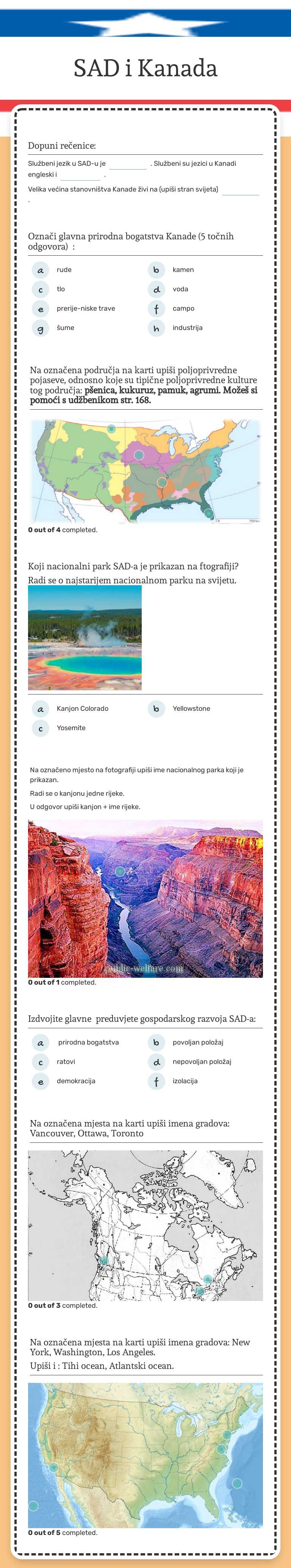 SAD i Kanada worksheet preview image