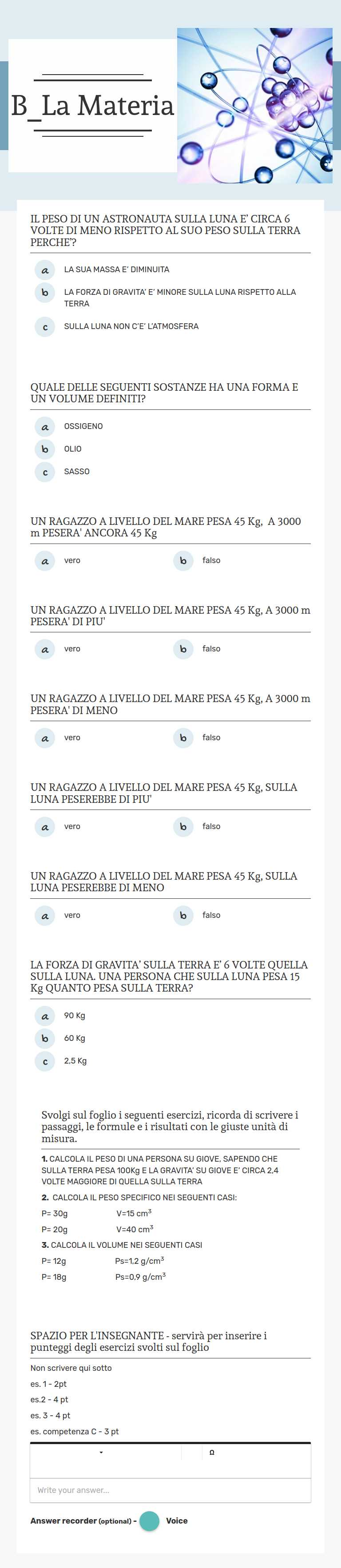 B_La Materia worksheet preview image