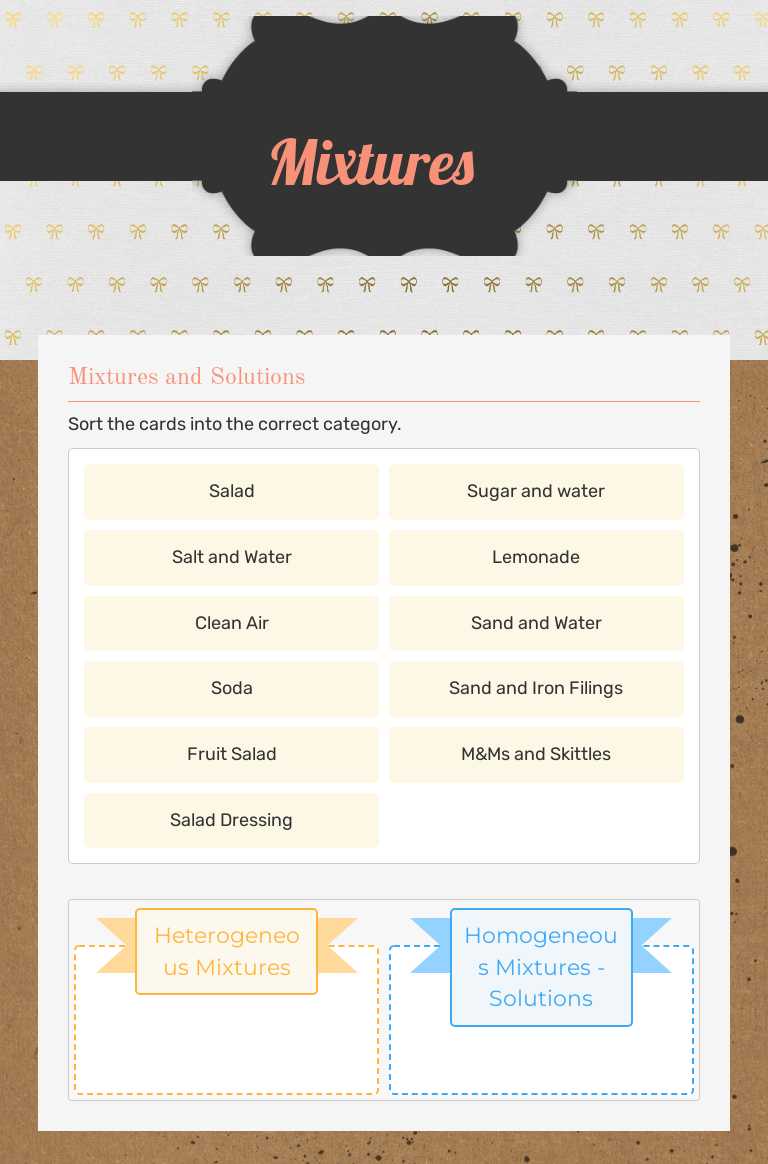Mixtures Grade 5 worksheet preview