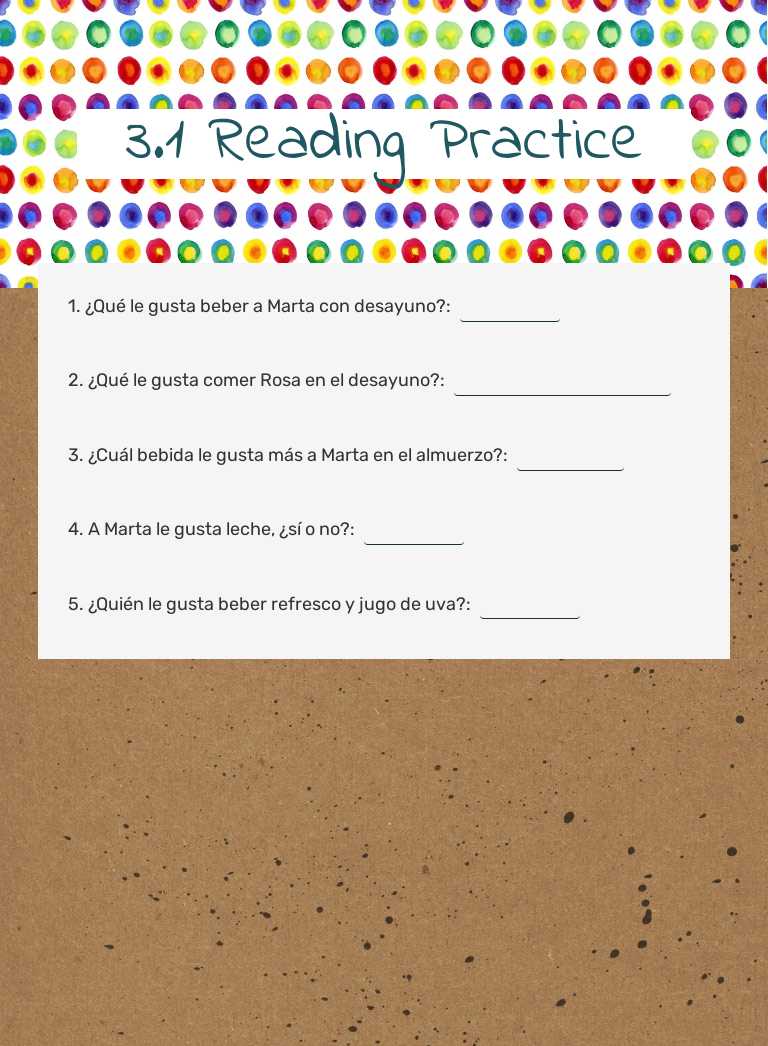 3.1 Reading Practice worksheet preview