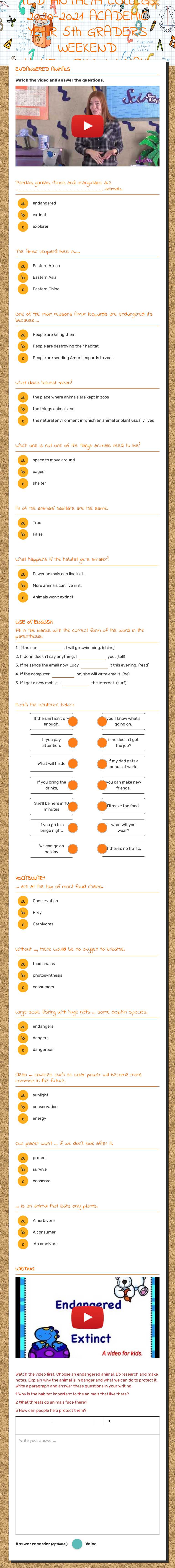 TED ANTALYA COLLEGE 2020-2021 ACADEMIC YEAR 5th GRADERS WEEKEND HOMEWORK(21st MAY) worksheet preview image