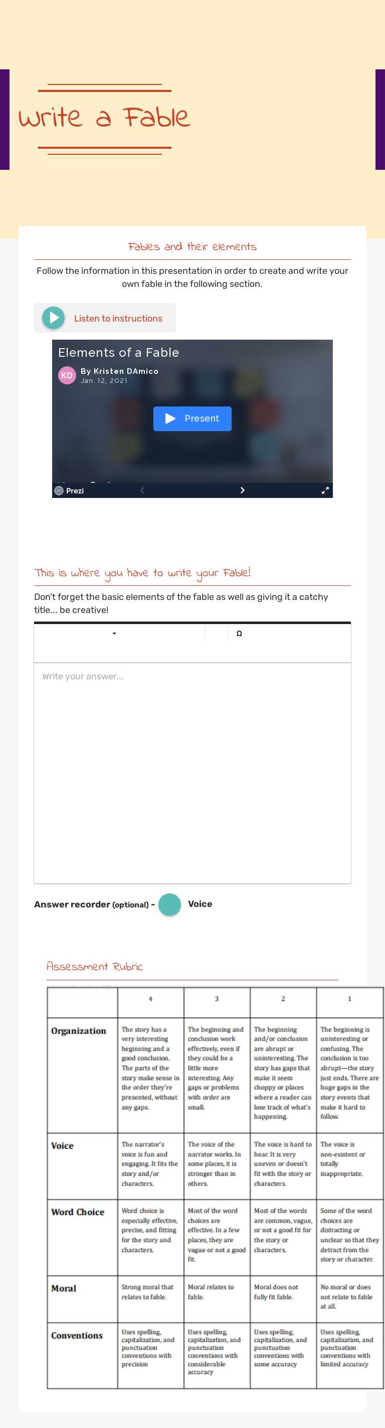 Write a Fable worksheet preview image