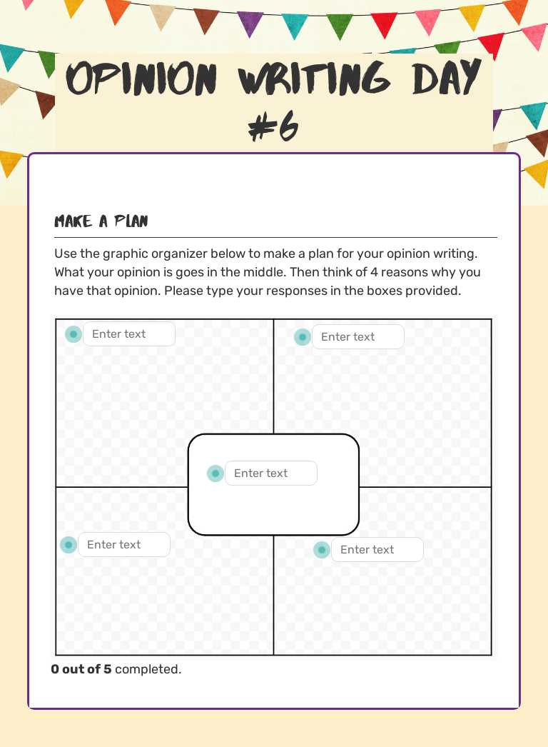 Opinion Writing  
Day #6 Grade 1 worksheet preview