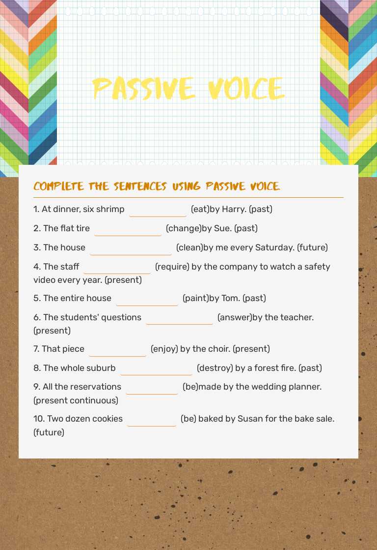 PASSIVE VOICE worksheet preview image