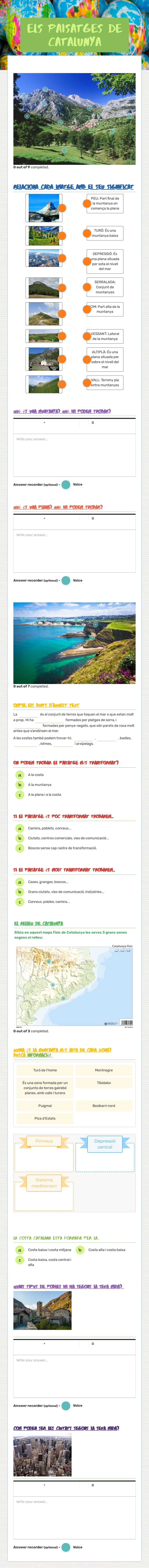 Els paisatges de catalunya worksheet preview image