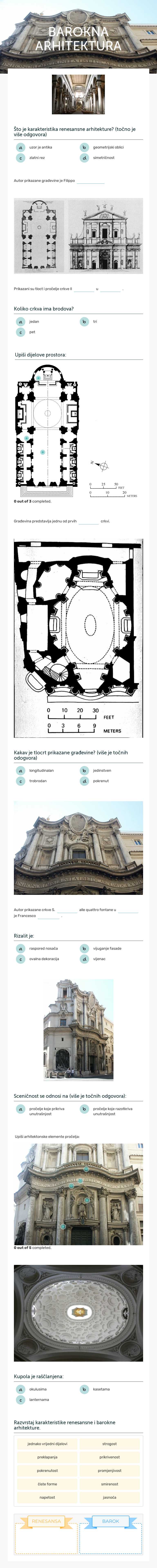 BAROKNA ARHITEKTURA Grade 11 worksheet preview