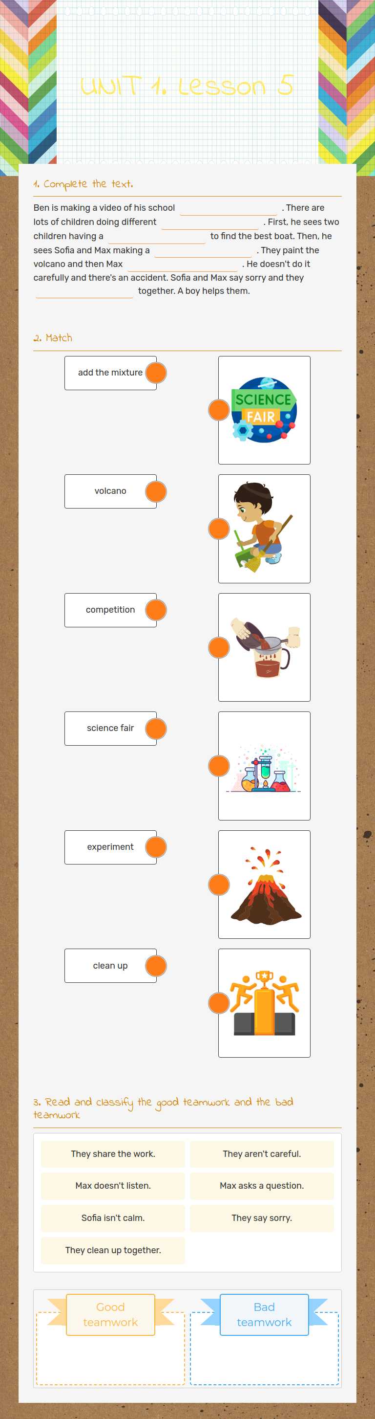 UNIT 1. Lesson 5 worksheet preview image