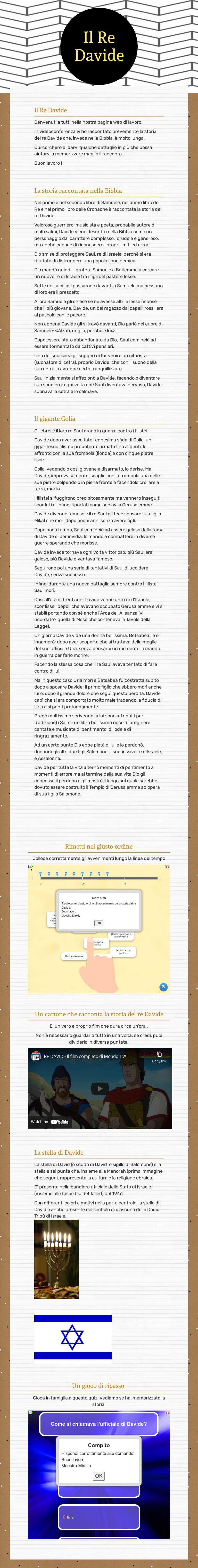 Il Re Davide worksheet preview image