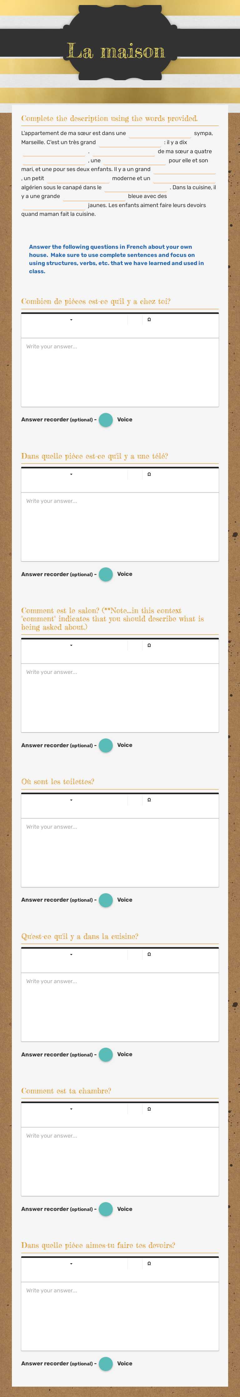 La maison worksheet preview image
