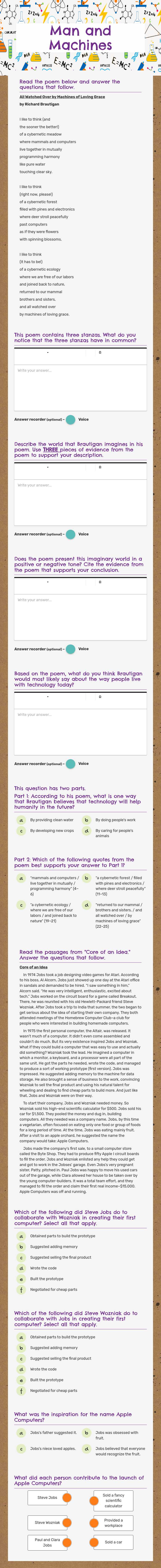 Man and Machines worksheet preview image