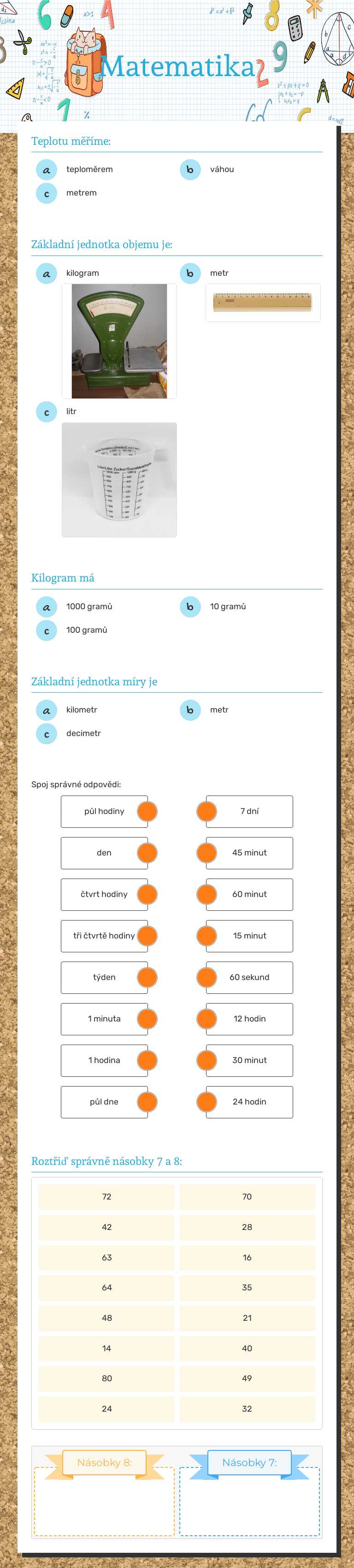 Matematika worksheet preview image