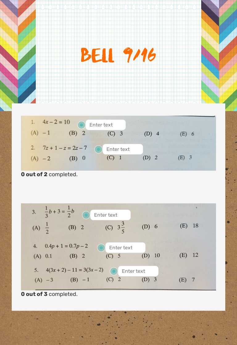 Bell 9/16 worksheet preview image