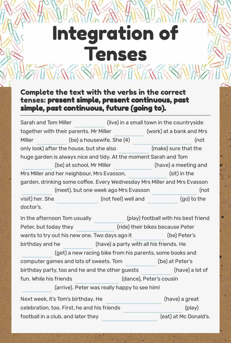 Integration of Tenses worksheet preview image