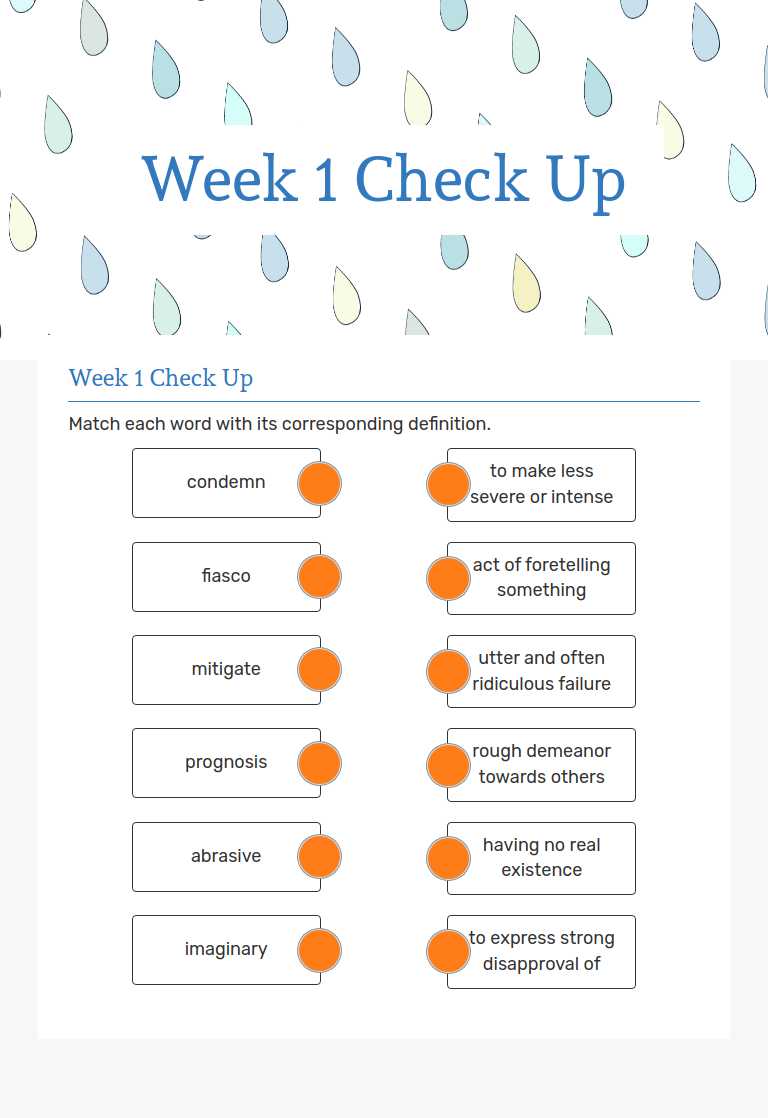 Week 1 Check Up worksheet preview image