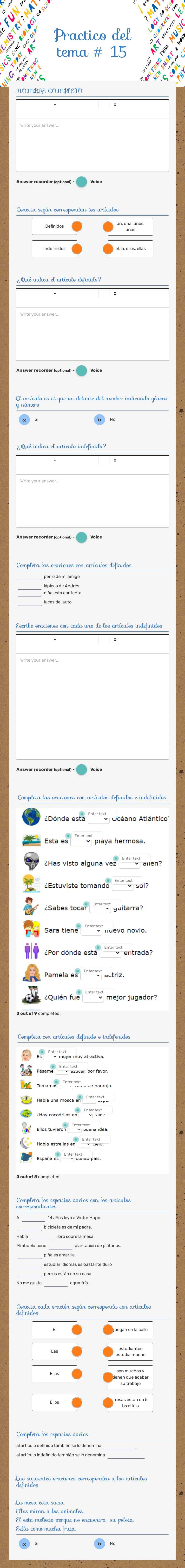 Practico del tema # 15 worksheet preview image