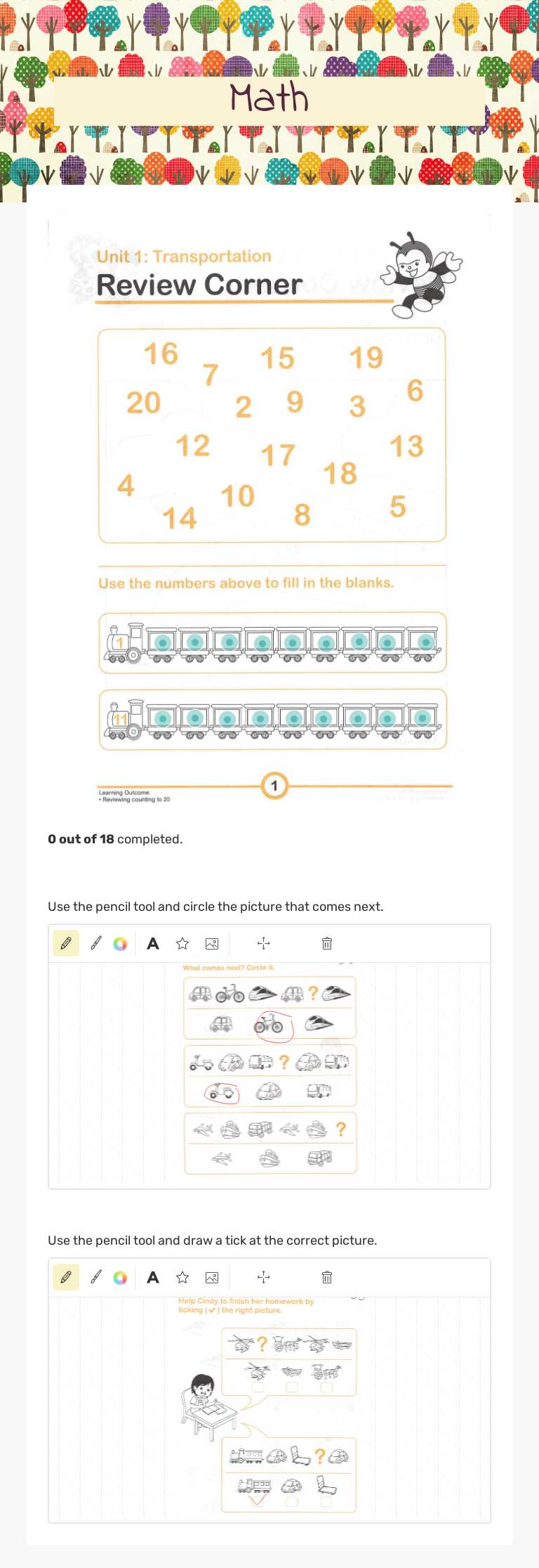 Math worksheet preview image