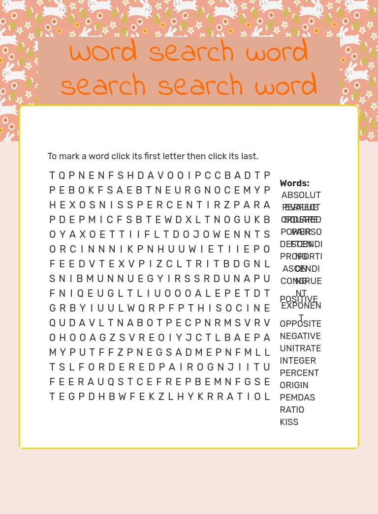WOrd search word search search word worksheet preview image