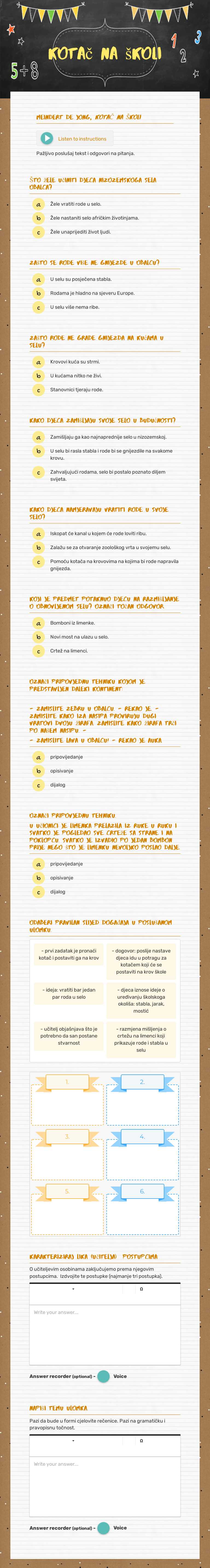 Kotač na školi worksheet preview image