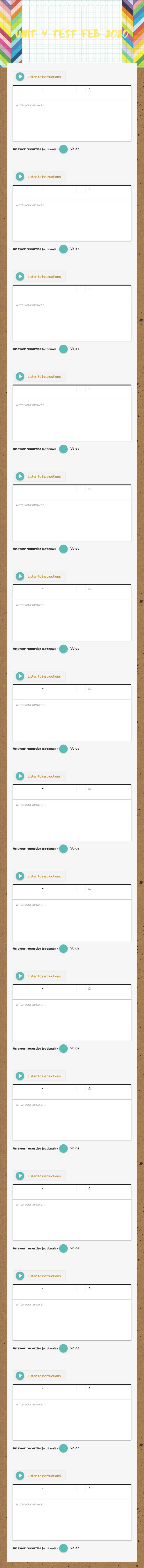 Unit 4 test Feb 2020 worksheet preview image