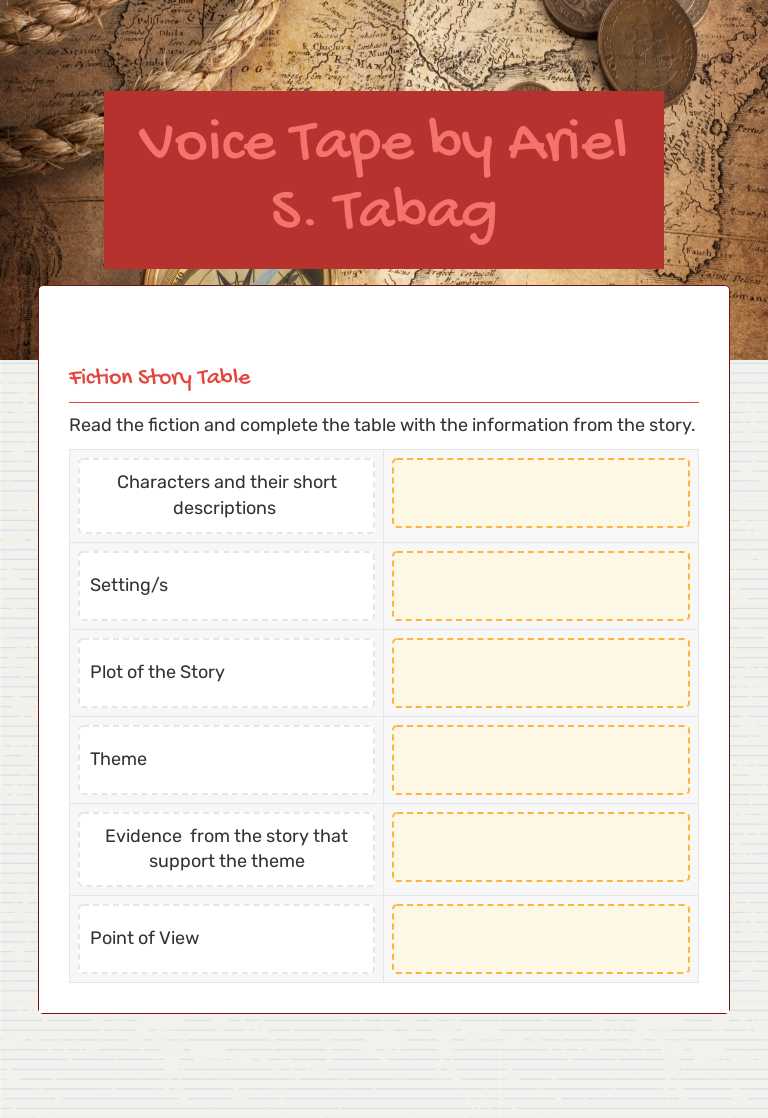 Voice Tape             by Ariel S. Tabag worksheet preview