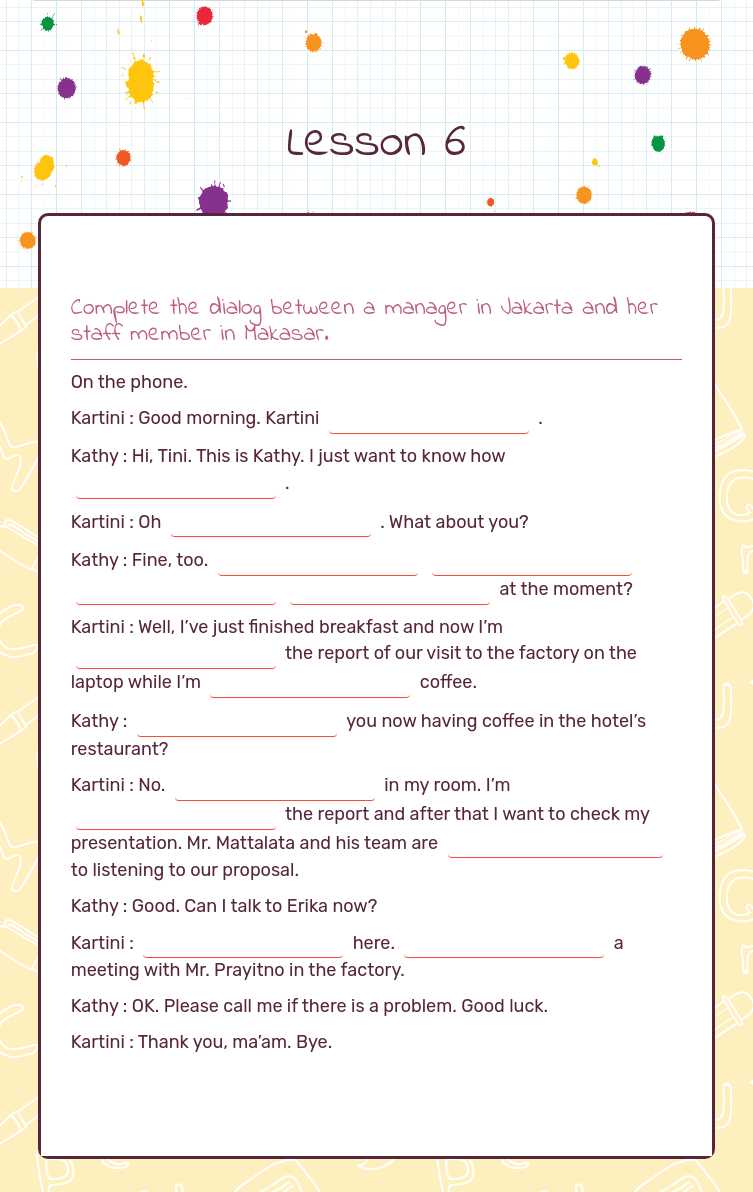 Lesson 6 worksheet preview image