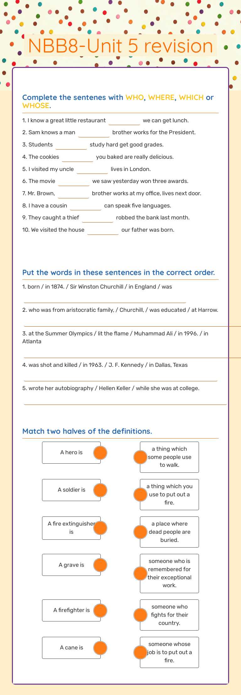 NBB8-Unit 5 revision worksheet preview image