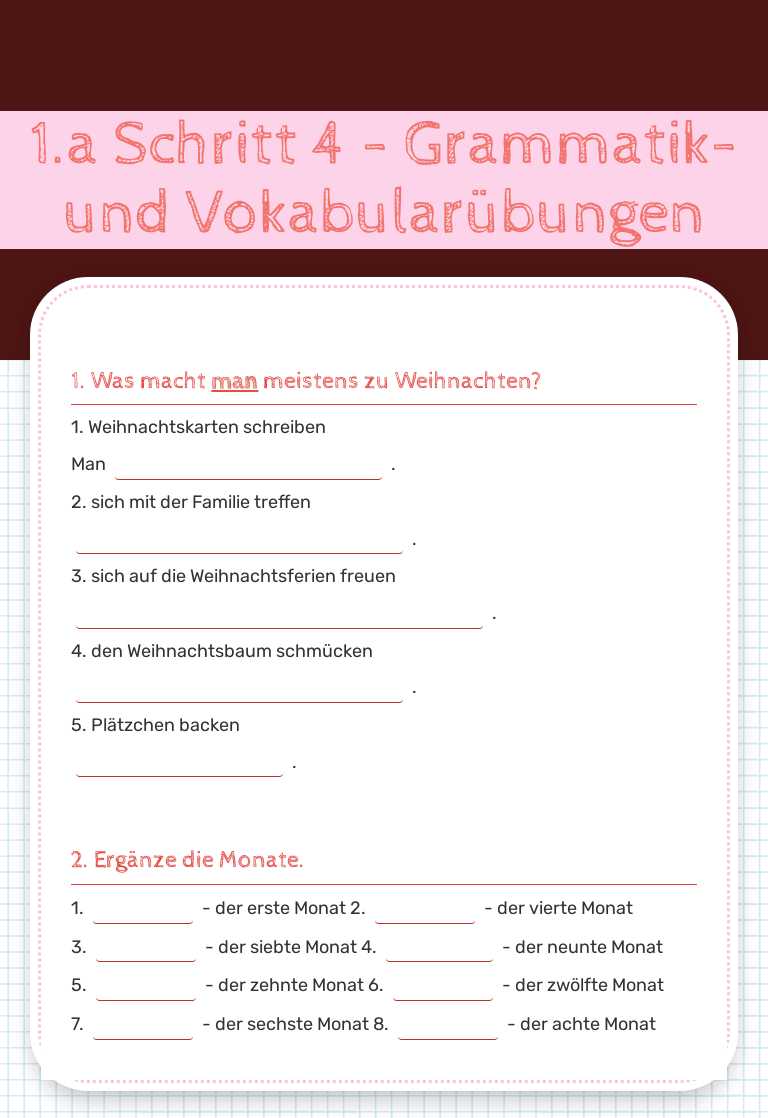 1.a Schritt 4 - Grammatik- und Vokabularübungen worksheet preview image