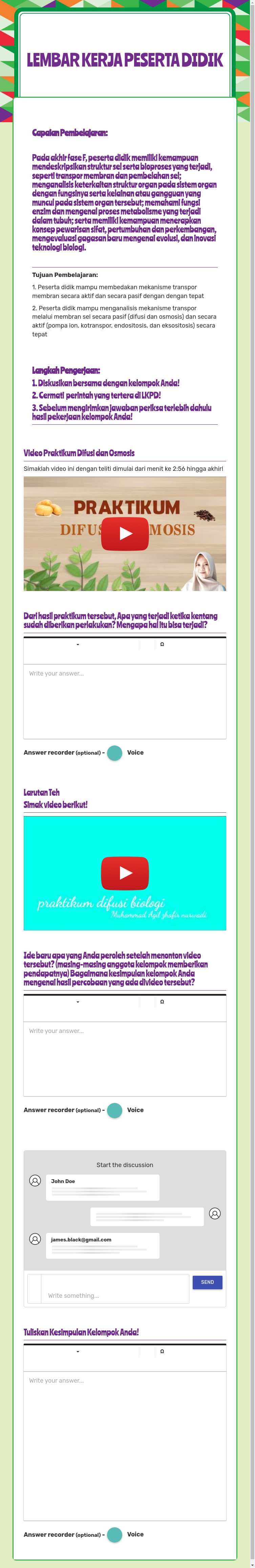 LEMBAR KERJA PESERTA DIDIK worksheet preview image