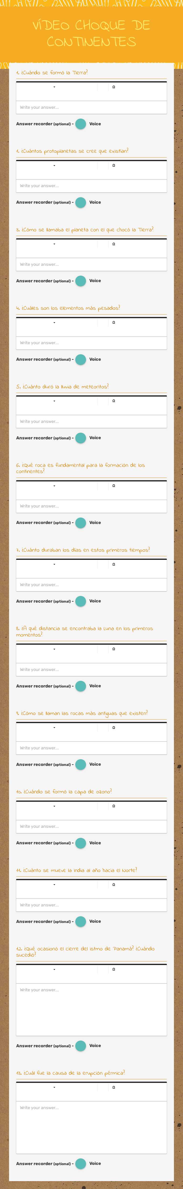 VÍDEO
CHOQUE DE CONTINENTES Grade 10 worksheet preview