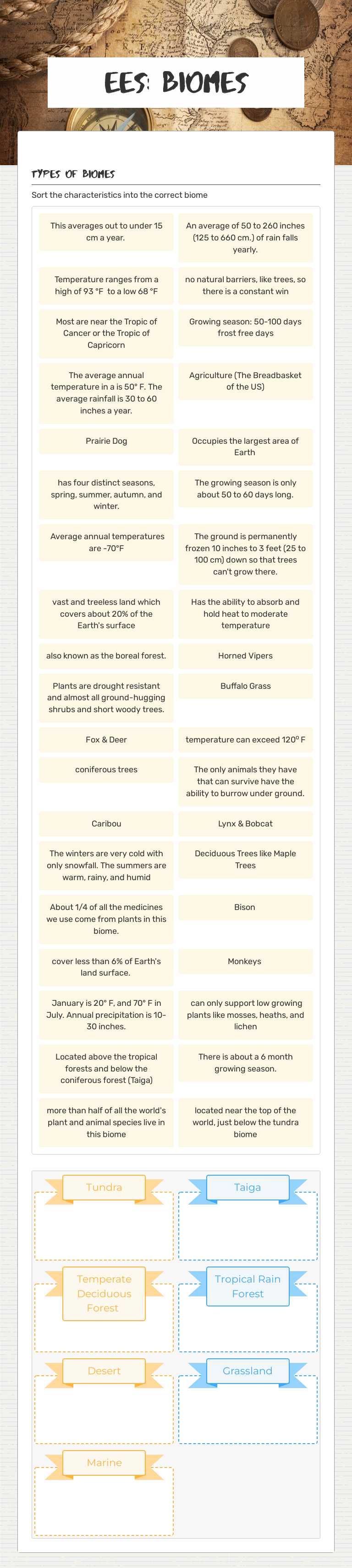 EES: Biomes worksheet preview image