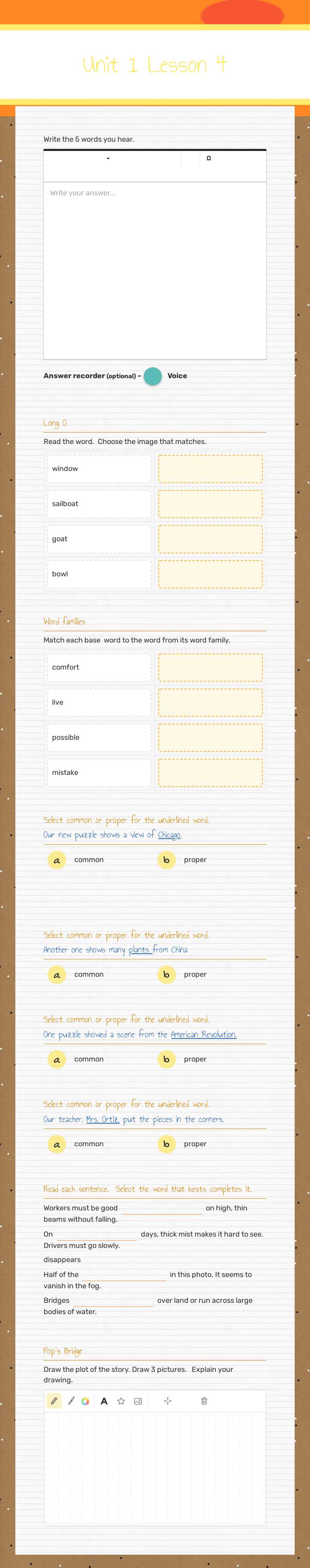 Unit 1 Lesson 4 worksheet preview image