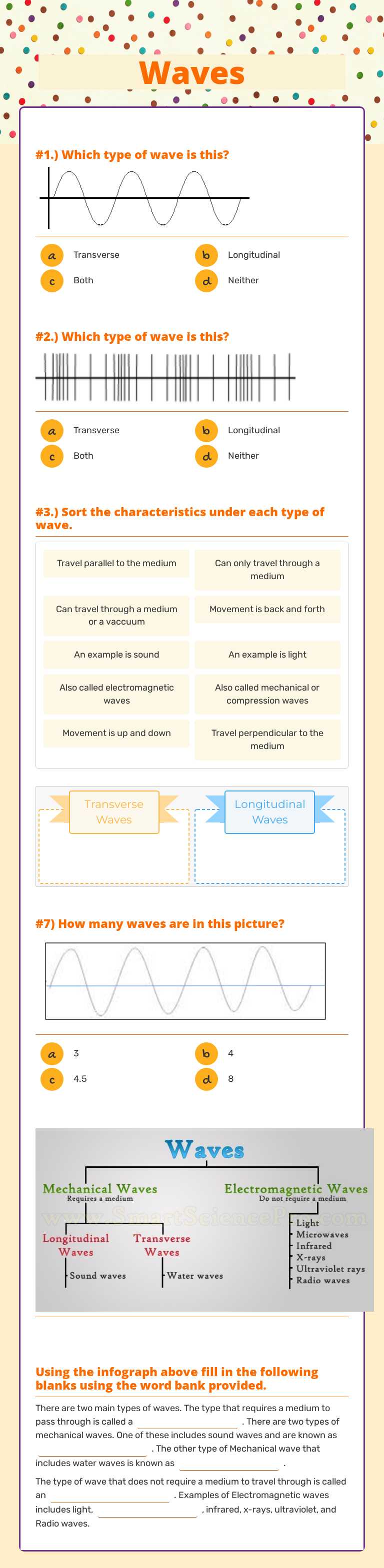Waves worksheet preview image