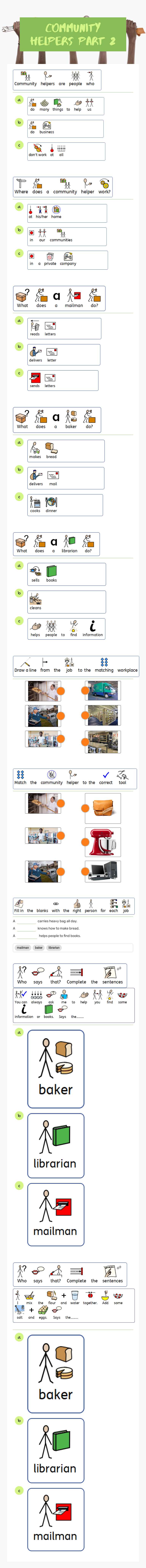 Community helpers part 2 Preschool worksheet preview
