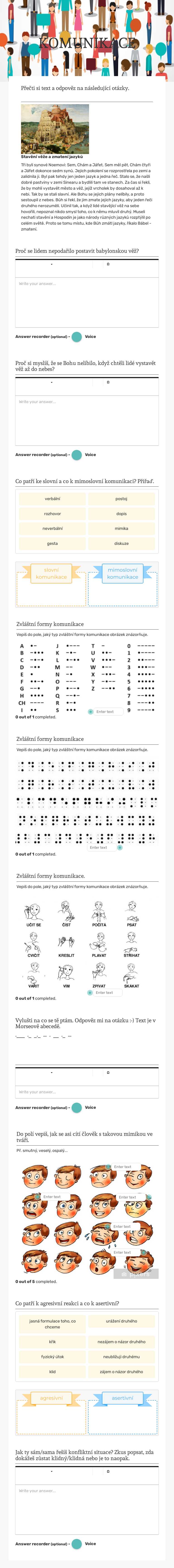 KOMUNIKACE worksheet preview image