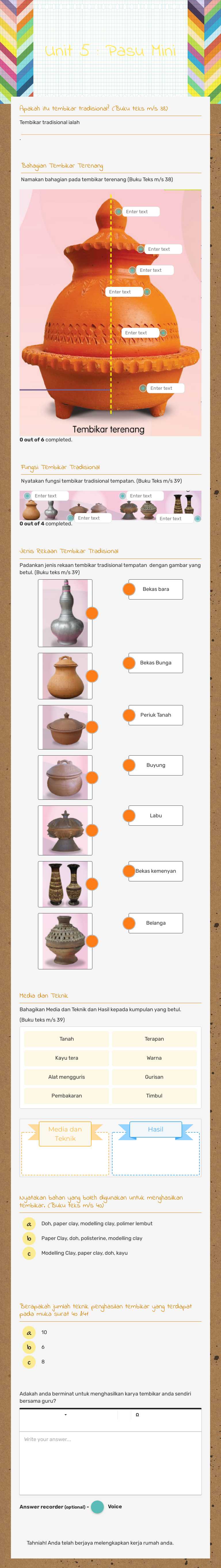 Unit 5 : Pasu Mini worksheet preview image