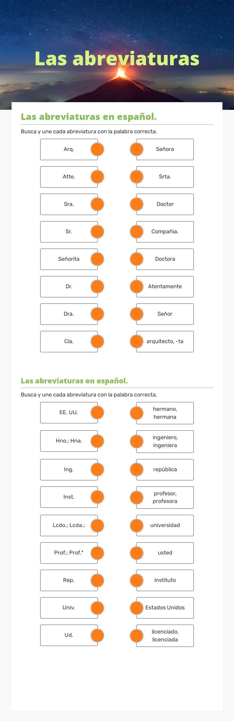 Las abreviaturas worksheet preview image