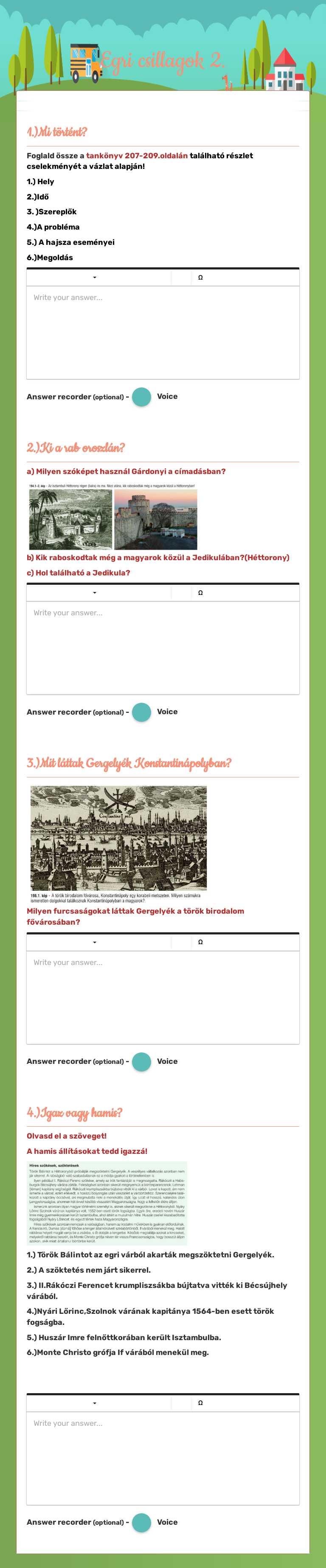Egri csillagok 2. worksheet preview image