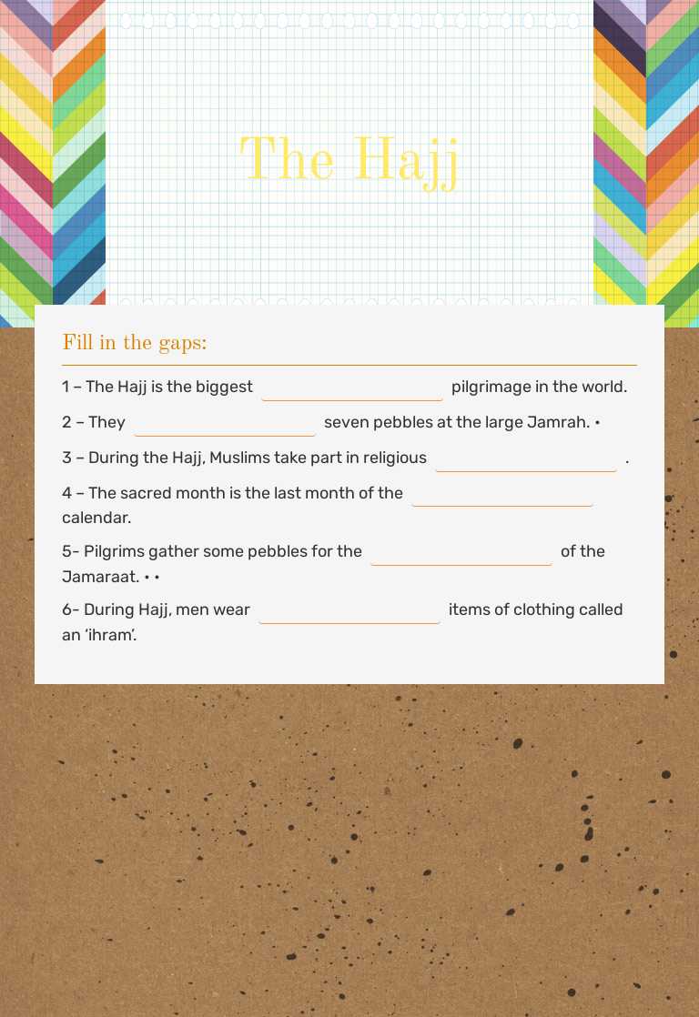 The Hajj Grade 9 worksheet preview