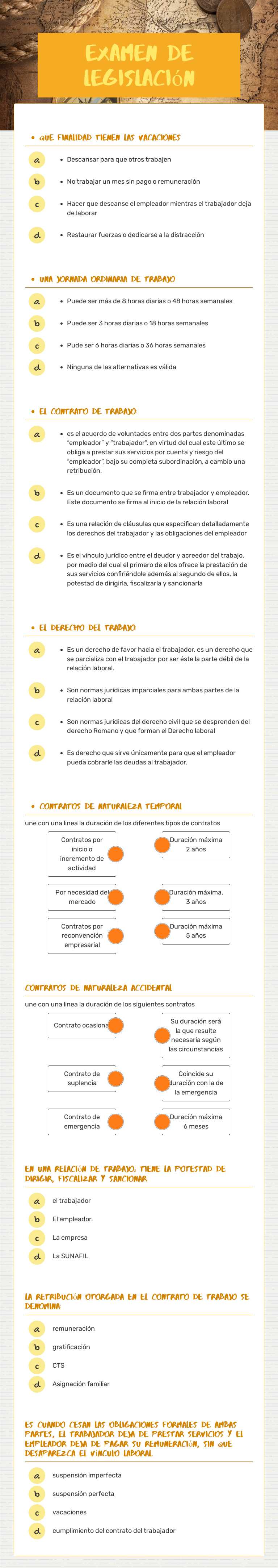 examen de legislación worksheet preview image