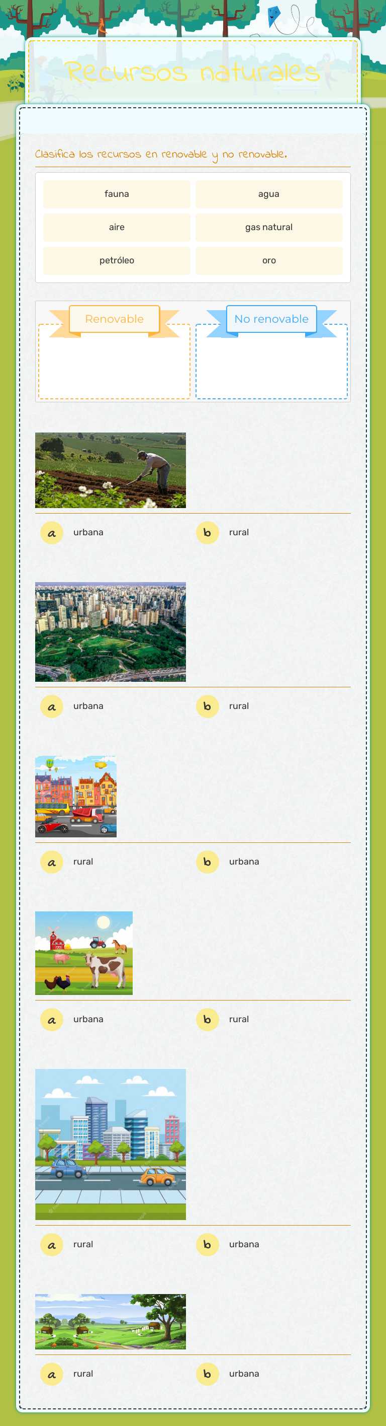 Recursos naturales worksheet preview image