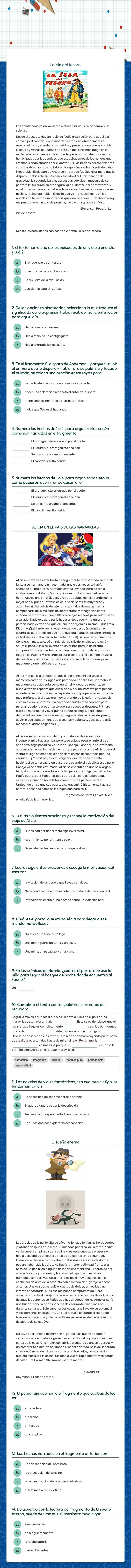 EL RELATO DE VIAJES Y AVENTURAS worksheet preview image