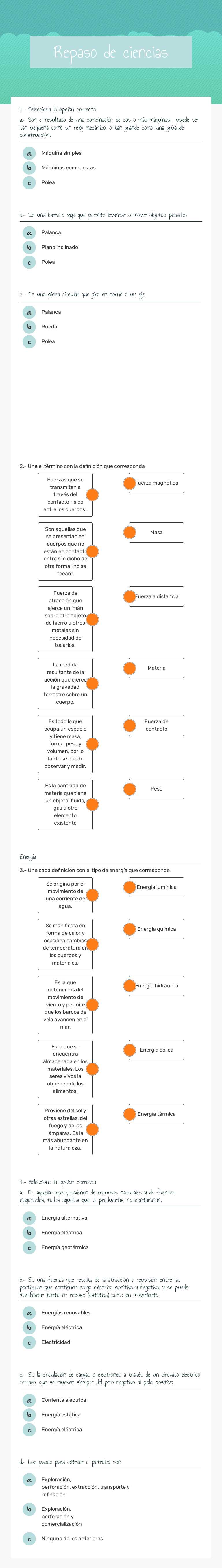 Repaso de ciencias worksheet preview image
