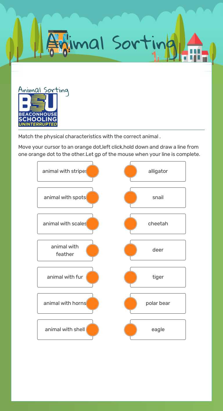 Animal Sorting worksheet preview image