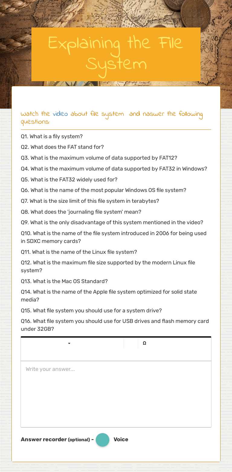 Explaining the File System worksheet preview image